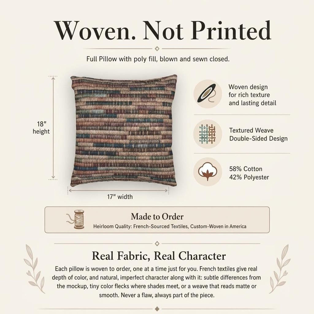Basket Weave Rustic Pillow Boho Living Room Accent Sofa Couch Styling Woven Stripe Pattern Jewel Tone Teal Blue Plum Rust…