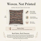 Basket Weave Rustic Pillow Boho Living Room Accent Sofa Couch Styling Woven Stripe Pattern Jewel Tone Teal Blue Plum Rust…