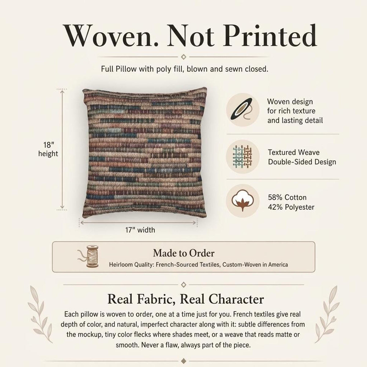 Basket Weave Rustic Pillow Boho Living Room Accent Sofa Couch Styling Woven Stripe Pattern Jewel Tone Teal Blue Plum Rust…