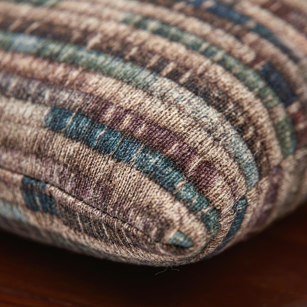 Basket-inspired jewel stripe woven pillow – view 7