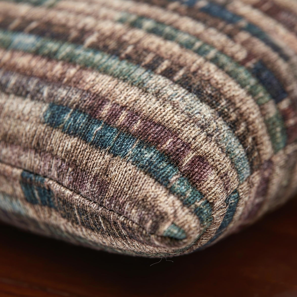 Basket-inspired jewel stripe woven pillow – view 7