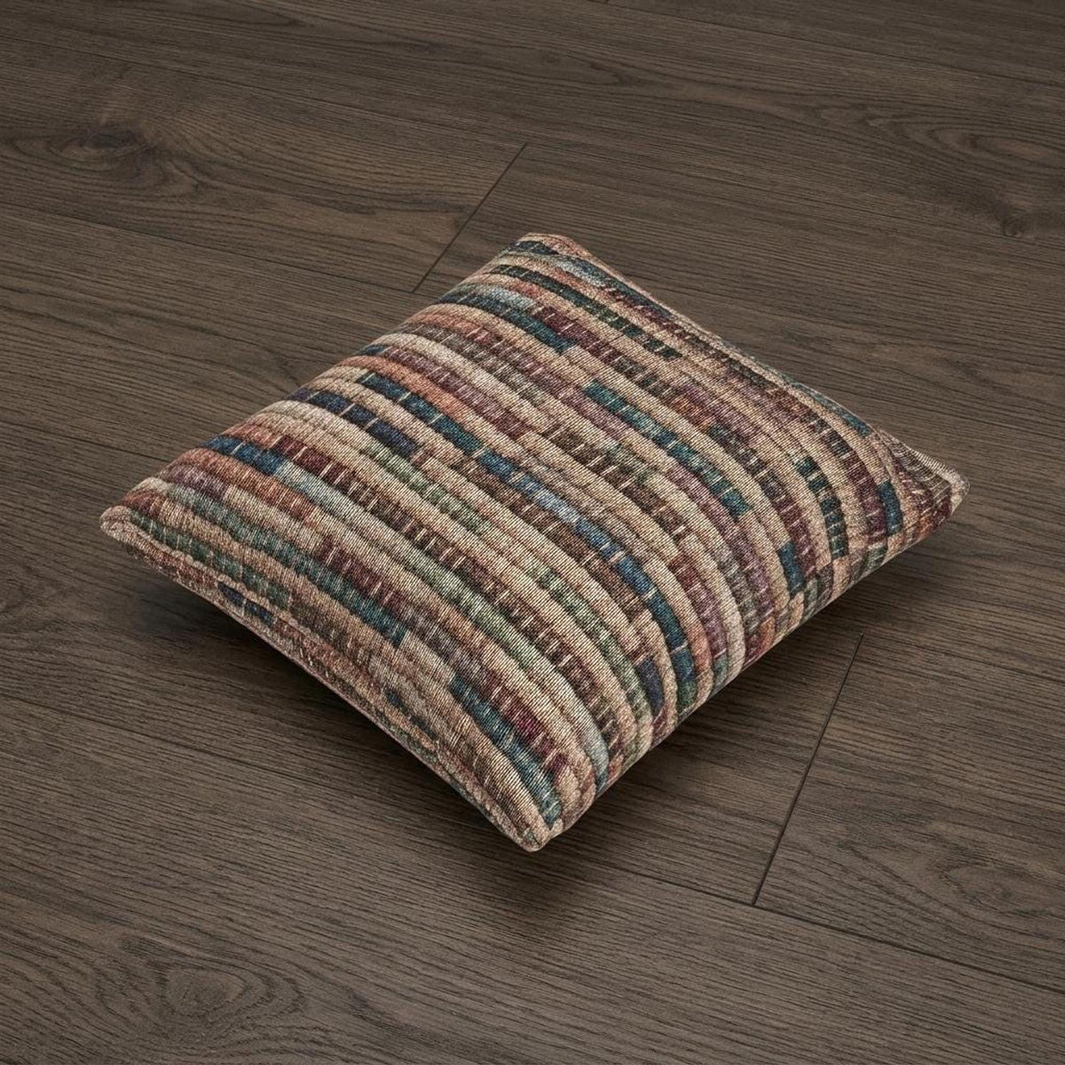 Basket-inspired jewel stripe woven pillow – view 8