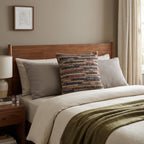 Basket-inspired jewel stripe woven pillow – view 9