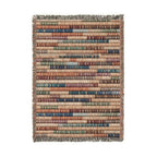 Jewel Tone Striped Woven Throw Blanket Teal Blue Rust Boho Farmhouse Basket Weave Inspired Sofa Accent
