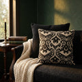 Gothic Bat Damask Woven Pillow styled lifestyle image