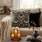 Gothic Bat Damask Woven Pillow product detail image