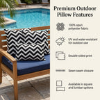 Black and white chevron outdoor pillow — view 4