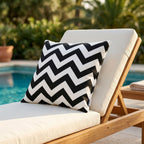 Black and white chevron outdoor pillow — view 9