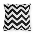 Black and white chevron outdoor pillow — view 10