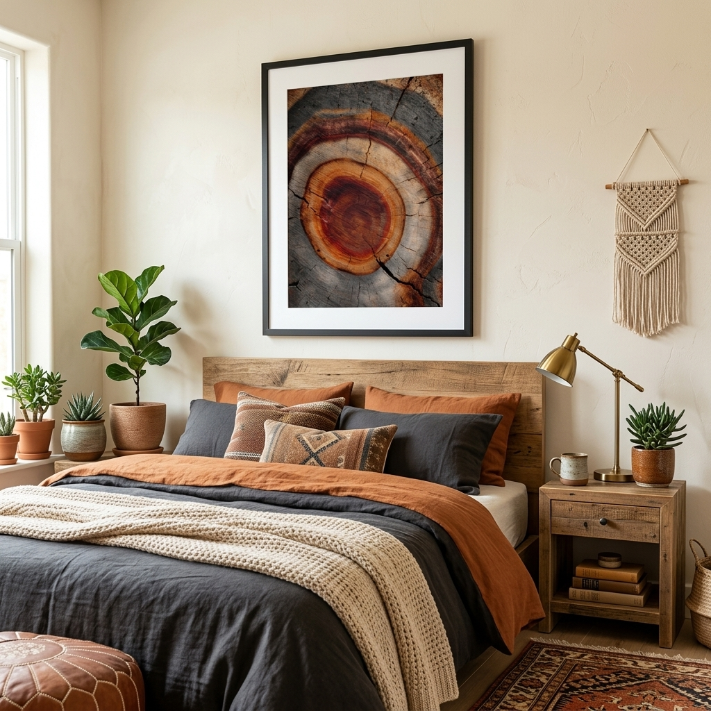 Rustic Tree Ring Poster | Natural Wood Cross Section