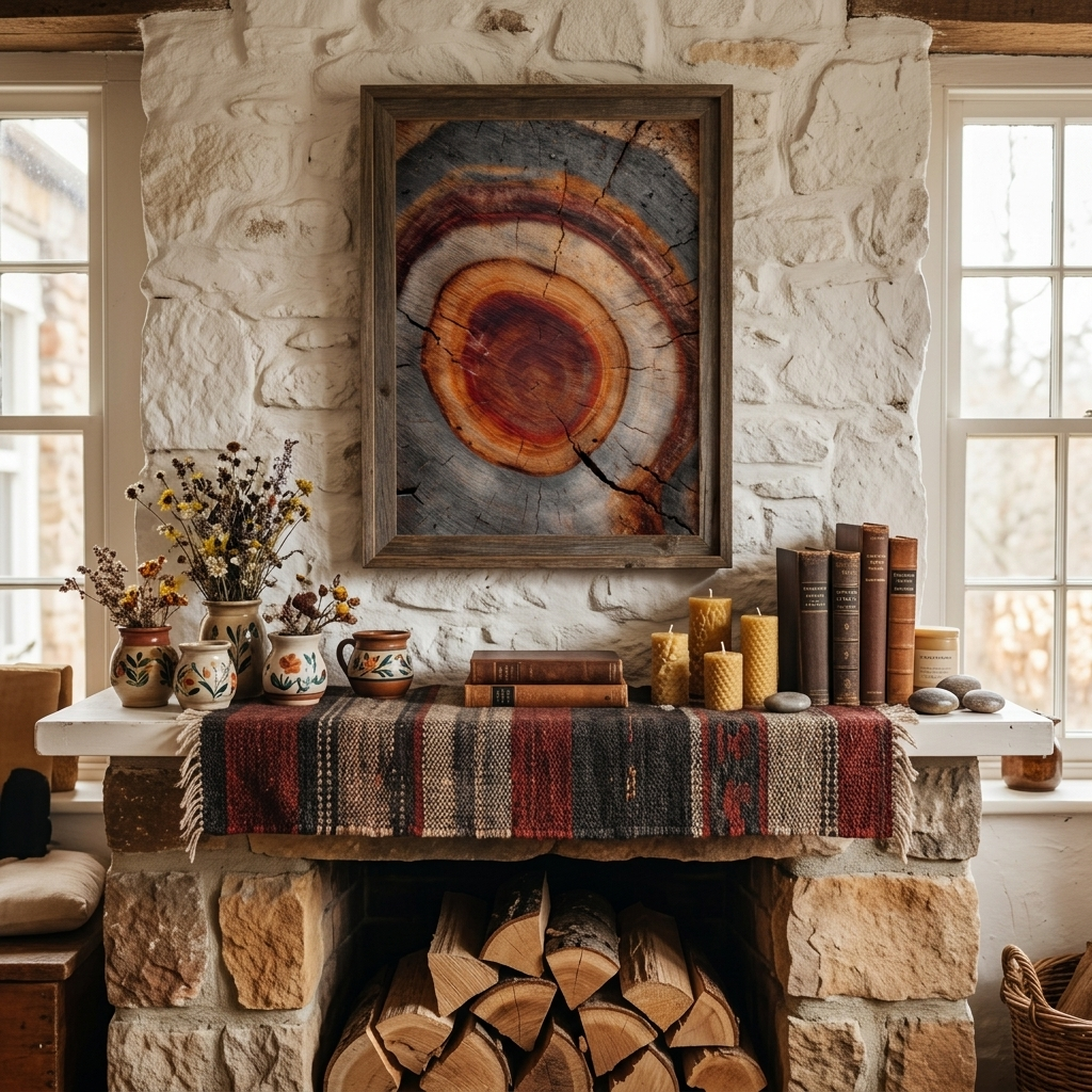 Rustic Tree Ring Poster | Natural Wood Cross Section
