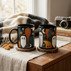Spooky Ghosts Coffee Mug | Mid Century Halloween