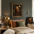 Ancestral Wolf Tapestry Print | Folk Woodland Wall Art