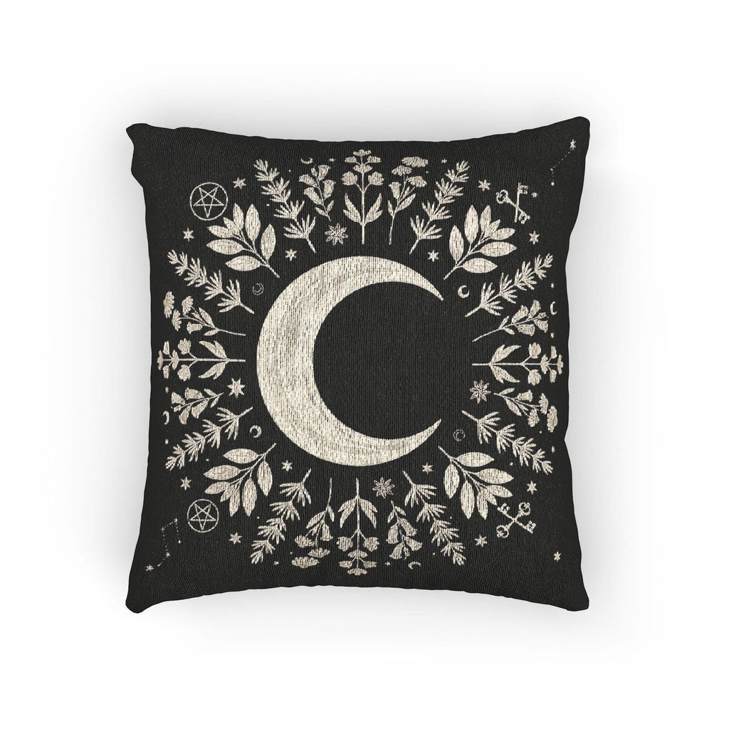 Crescent Moon Botanical Woven Pillow product detail image