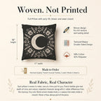 Crescent Moon Botanical Woven Pillow product detail image