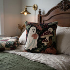 Ghosts & Mushrooms Woven Pillow product detail image
