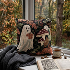Ghosts & Mushrooms Woven Pillow product detail image