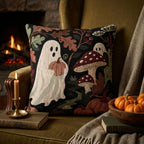 Ghosts & Mushrooms Woven Pillow product detail image