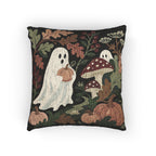 Ghosts & Mushrooms Woven Pillow clean product view