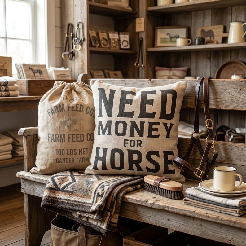 Need Money for Horse Woven Pillow product detail image