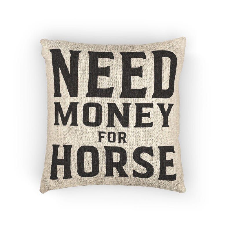 Need Money for Horse Woven Pillow product detail image