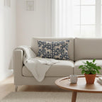 Blue White Folk Horse Lumbar Pillow | Scandinavian Decor