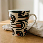 Geometric Arch Latte Mug | Terracotta Black Cream