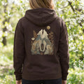 Golden Moon Wolves Hoodie | Celestial Woodland Night, Botanical Dark Academia