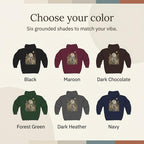 Golden Moon Wolves Zip-Up Hoodie | Celestial Woodland Print
