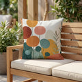 Abstract Floral Illustration Outdoor Pillow | Modern Botanical Garden Throw