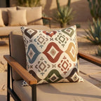Southwestern Geometric Outdoor Pillow | Earth-Tone Patio Decor