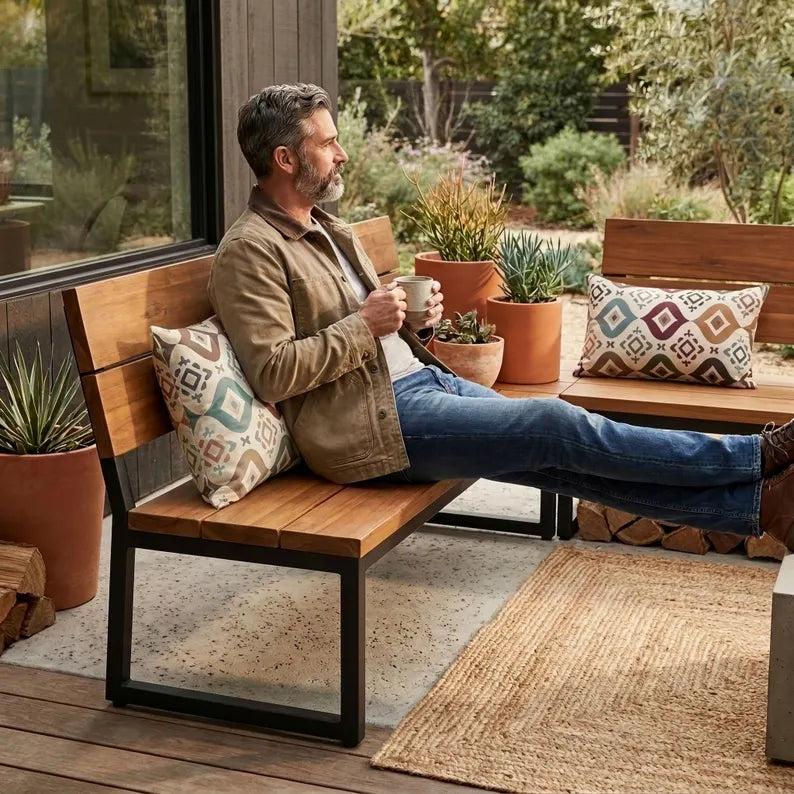 Southwestern Geometric Outdoor Pillow | Earth-Tone Patio Decor