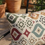 Southwestern Geometric Outdoor Pillow | Earth-Tone Patio Decor