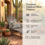 Southwestern Geometric Outdoor Pillow | Earth-Tone Patio Decor