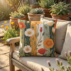 California Poppy Outdoor Pillow | Floral Patio Decor