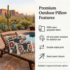 Longhorn Floral Outdoor Lumbar Pillow | Western Fall Decor