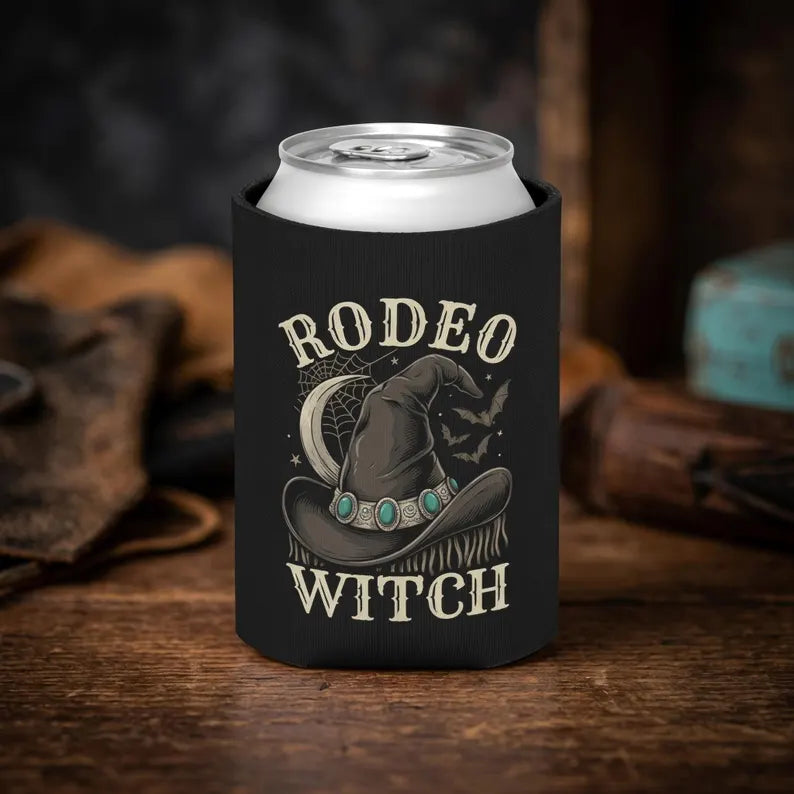 Rodeo Witch Can Cooler | Western Halloween Koozie