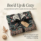 Personalized Skeleton Couple Woven Blanket | Gothic Halloween Throw