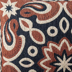 Boho Medallion Woven Pillow | Rust & Navy Kilim Decor