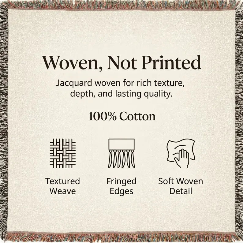 Woven-not-printed cotton blanket construction information