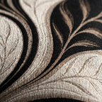 Autumn Leaves Woven Pillow | Black & Cream Fall Decor