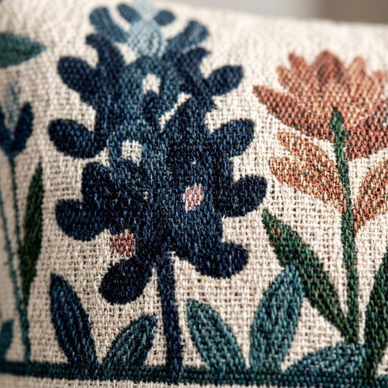 Personalized Texas Wildflower Woven Pillow | Family Name Gift