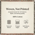 Black and rust floral medallion woven blanket styled as rustic ranch decor