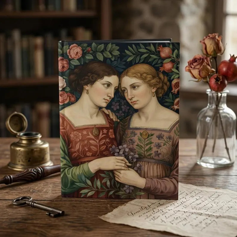 Personalized Sapphic Hardcover Journal | Pre-Raphaelite Lesbian Art