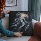 Jellyfish Woven Pillow | Ocean Sea Creature Nautical Home Decor