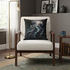 Jellyfish Woven Pillow | Ocean Sea Creature Nautical Home Decor