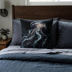 Jellyfish Woven Pillow | Ocean Sea Creature Nautical Home Decor