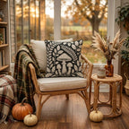 Botanical Mushroom Woven Pillow product detail image