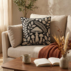 Botanical Mushroom Woven Pillow product detail image
