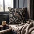 Raven on Branch Woven Pillow styled lifestyle image